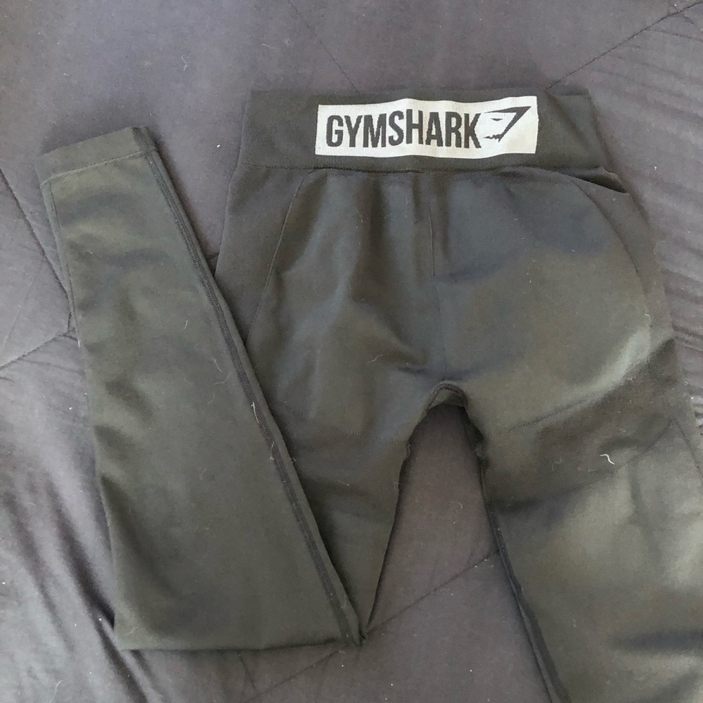 BLACK HIGH WAISTED GYMSHARK FLEX LEGGINGS